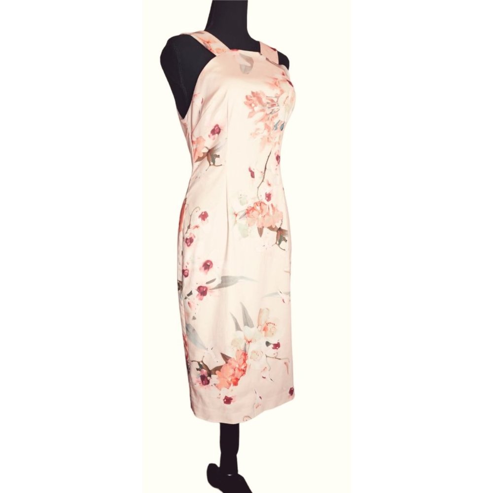 Marciano Vintage Size 6 Floral Full Zip Back Womens Sleeveless Dress